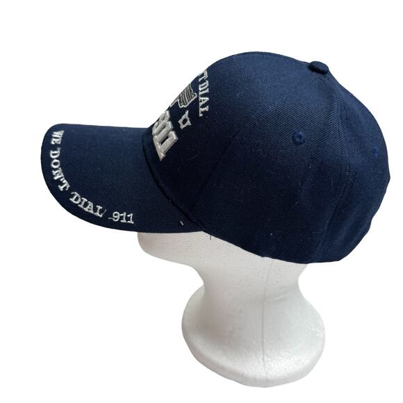 We Don’t Dial 911 *NEW* Navy Blue Canvas Cap Hat Adjustable 2A Second Amendment - Picture 4 of 7